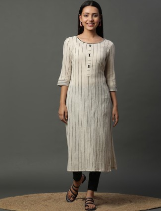 Aurelia cotton beige straight kurti