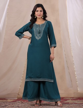 Trendy rama green cotton palazzo set