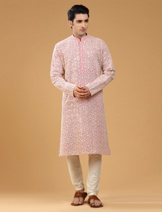 Pink kurta suit in georgette