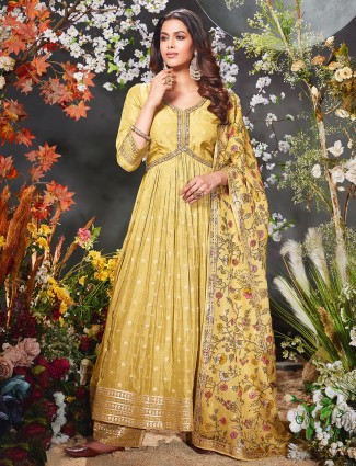 Yellow Silk Salwar Suit for Weddings