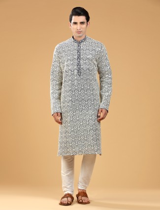 Navy georgette embroidery kurta suit
