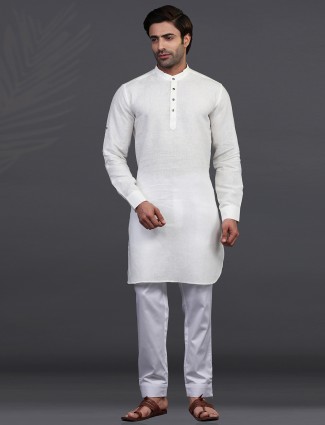Off white festive wear kurta suit