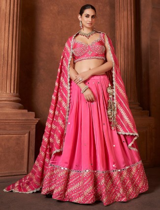 Beautiful pink silk lehenga choli