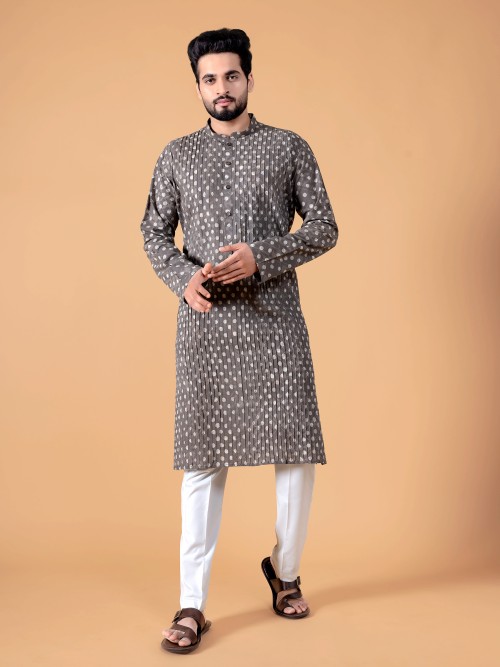 Classy brown cotton kurta suit