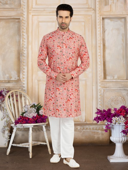 Amazing pink embroidery kurta suit