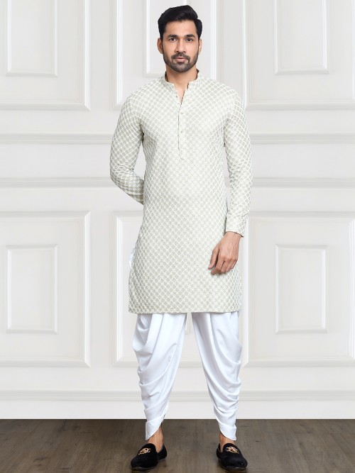 Rayon cotton beige embroidery kurta suit