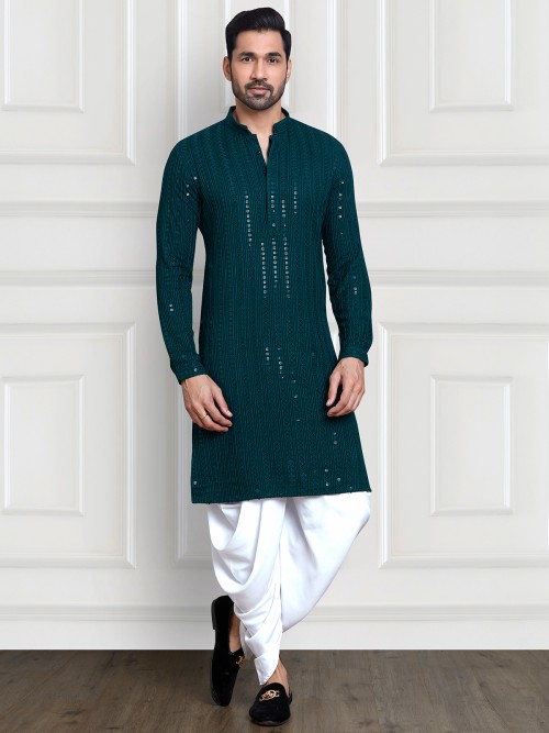 Latest rama green embroidery kurta suit