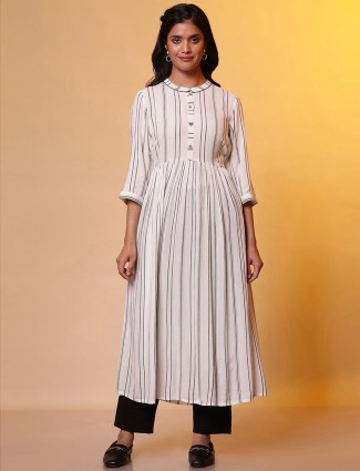 Aurelia white stripe long kurti