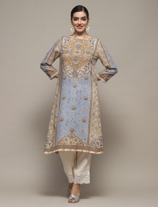 BIBA beige printed kurti