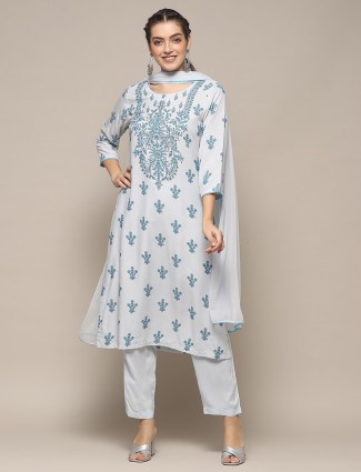 BIBA sky blue printed kurti set