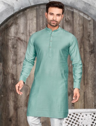 Classic mint green plain kurta