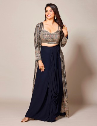 Latest navy georgette designer suit