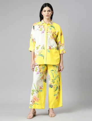  Yellow cotton printed co-ord set