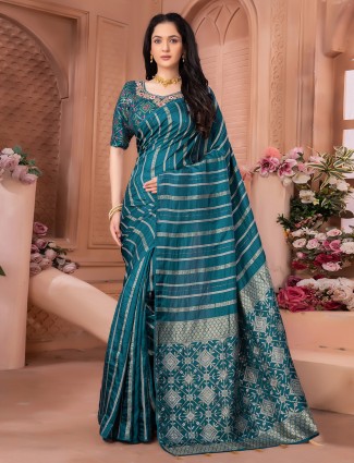 Rama blue dola silk saree