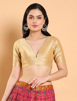 Stunning gold color silk blouse