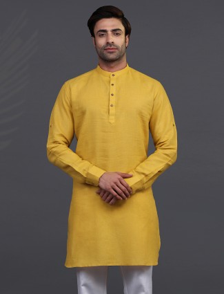 Gold Linen Kurta for Festive