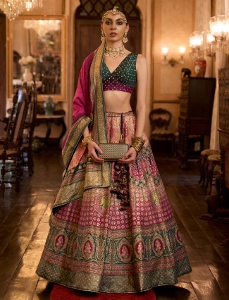 Fabulous silk lehenga choli in magenta