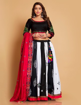 Cotton black and white chaniya choli