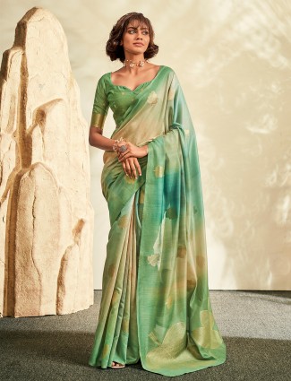 Light green khadi silk saree