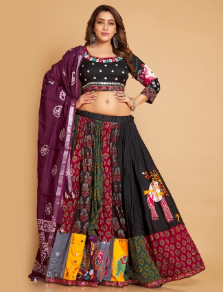 Black printed traditional chaniya choli