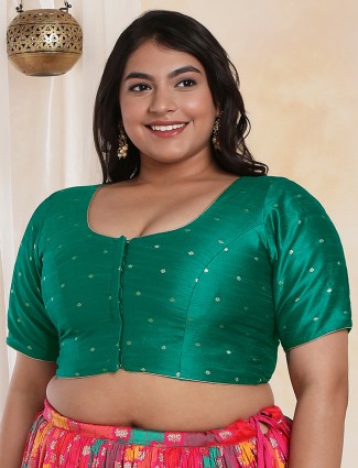 Green brocade blouse 