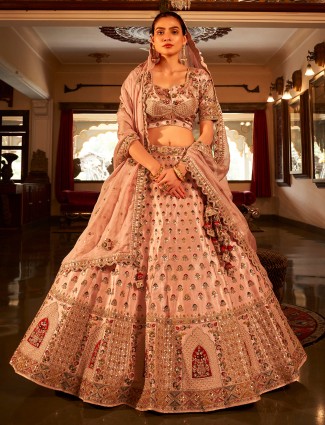 Latest peach lehenga choli for wedding