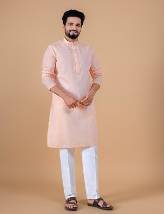 Beautiful plain peach kurta suit