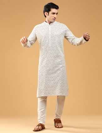 Festive light purple georgette kurta suit