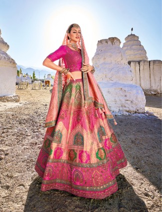 Beautiful magenta unstitched lehenga choli