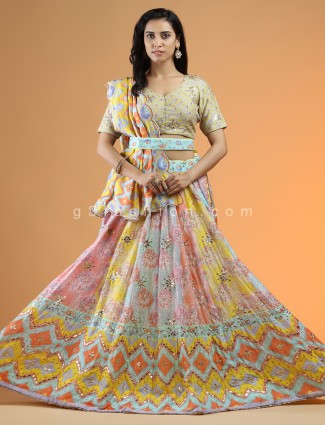 Designer multi color lehenga choli for weddings