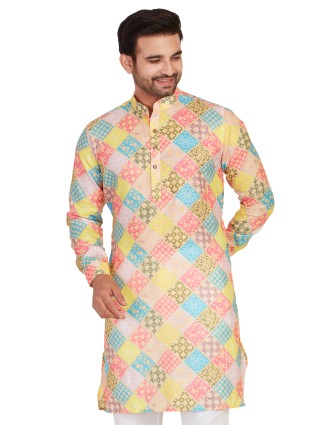 Beautiful multi color printed kurta for festive