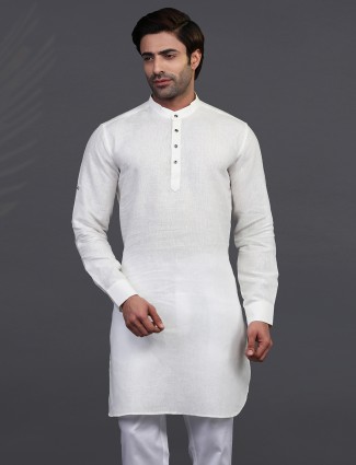 Off White Kurta in linen