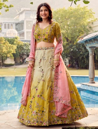 Yellow designer lehenga choli with dupatta