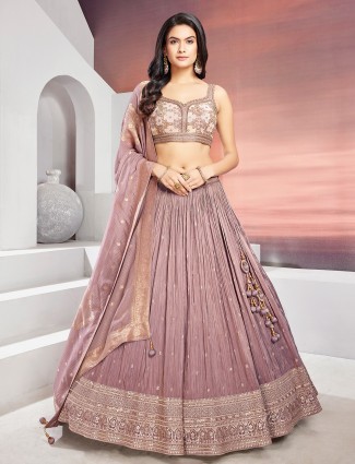 Silk onion pink lehenga choli