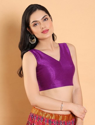 Purple dupion silk blouse