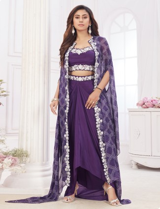 Purple jacket style designer suit