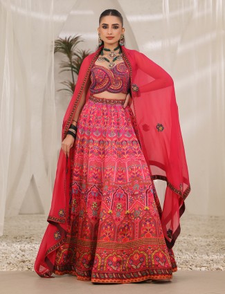 Rani printed lehenga choli with dupatta