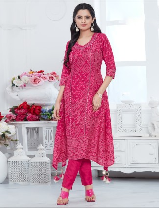 Digital printed magenta kurti