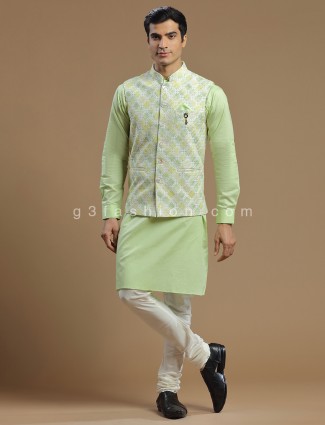 Sober Pista Green Silk Wedding Waistcoat Set