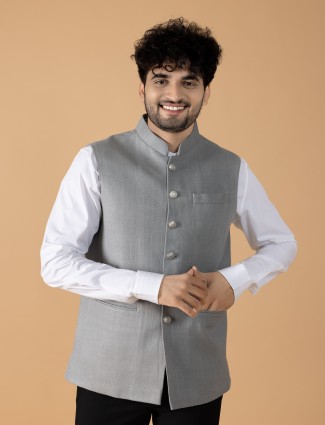 Elegant grey texture waistcoat