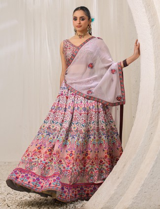 Lilac purple printed lehenga choli