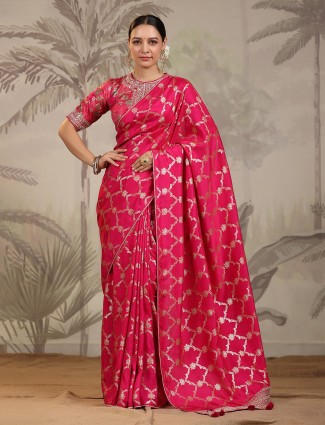 Latest magenta dola silk saree