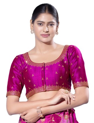 Elegant magenta silk blouse