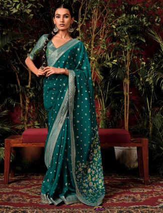 Fabulous rama blue saree