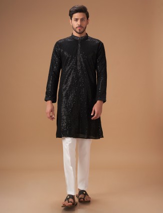 Latest black georgette kurta suit
