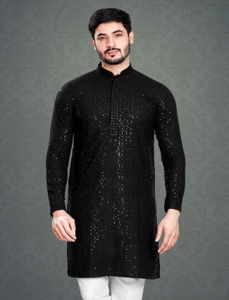 Latest cotton black kurta