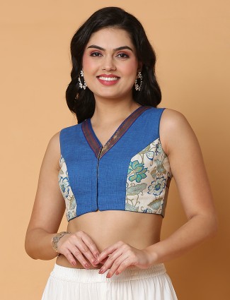 Latest blue cotton blouse