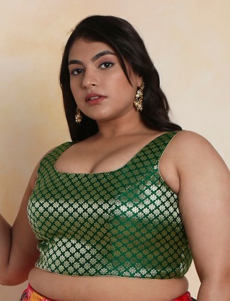 Latest green ready made blouse