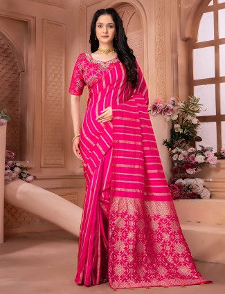 Latest dola silk magenta saree