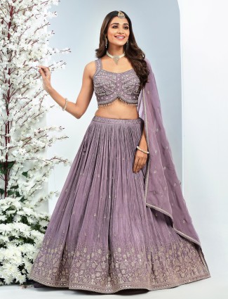 Lavender silk wedding lehenga choli